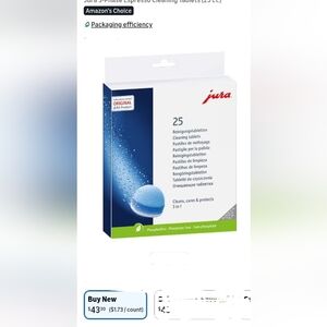 25 Count 3 Phase Cleaning Tablets for Espresso Machines & Coffee, RP $45 New